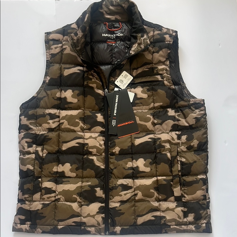 Hawke & Co Brown Camouflage Puffer Vest Outdoor Essential